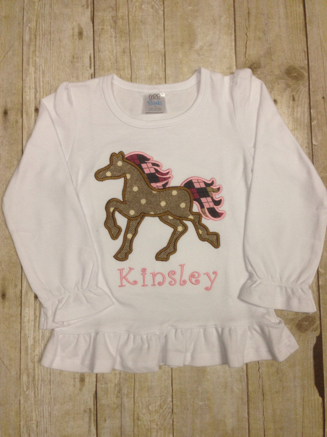 Personalized Girls Horse Shirt