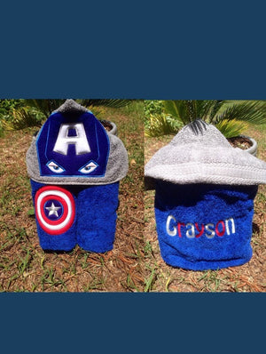 Personalized American Superhero Inspired Hooded Towel